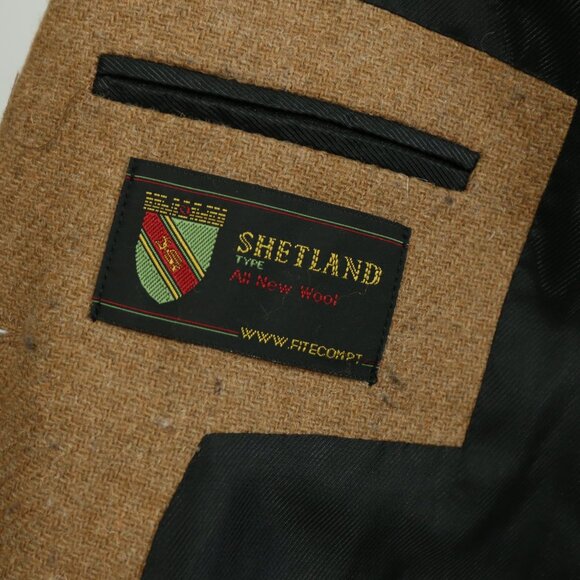 Zara Woman Camel Shetland Wool Long Coat Tailored Blazer Jacket Wool Blend small - Picture 5 of 9